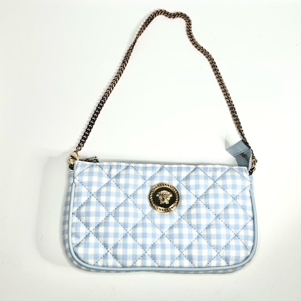 New Versace La Medusa Mini Quilted Bag Blue